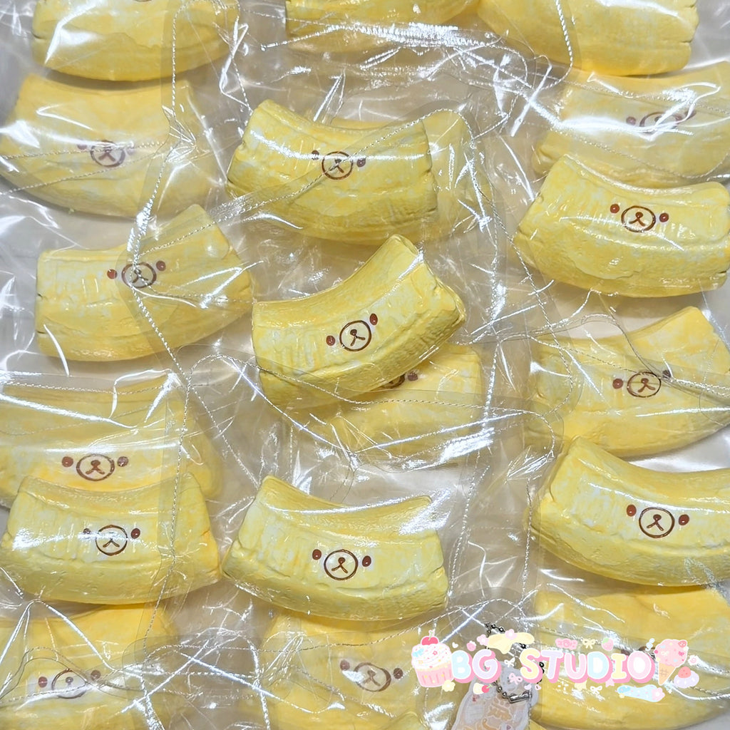 Kawaii Bear Banana Slice Taba Squishy Charm