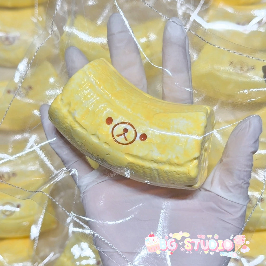 Kawaii Bear Banana Slice Taba Squishy Charm