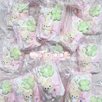 Kawaii Bear & Lucky Clover Marshmallow Treat Taba Squishy
