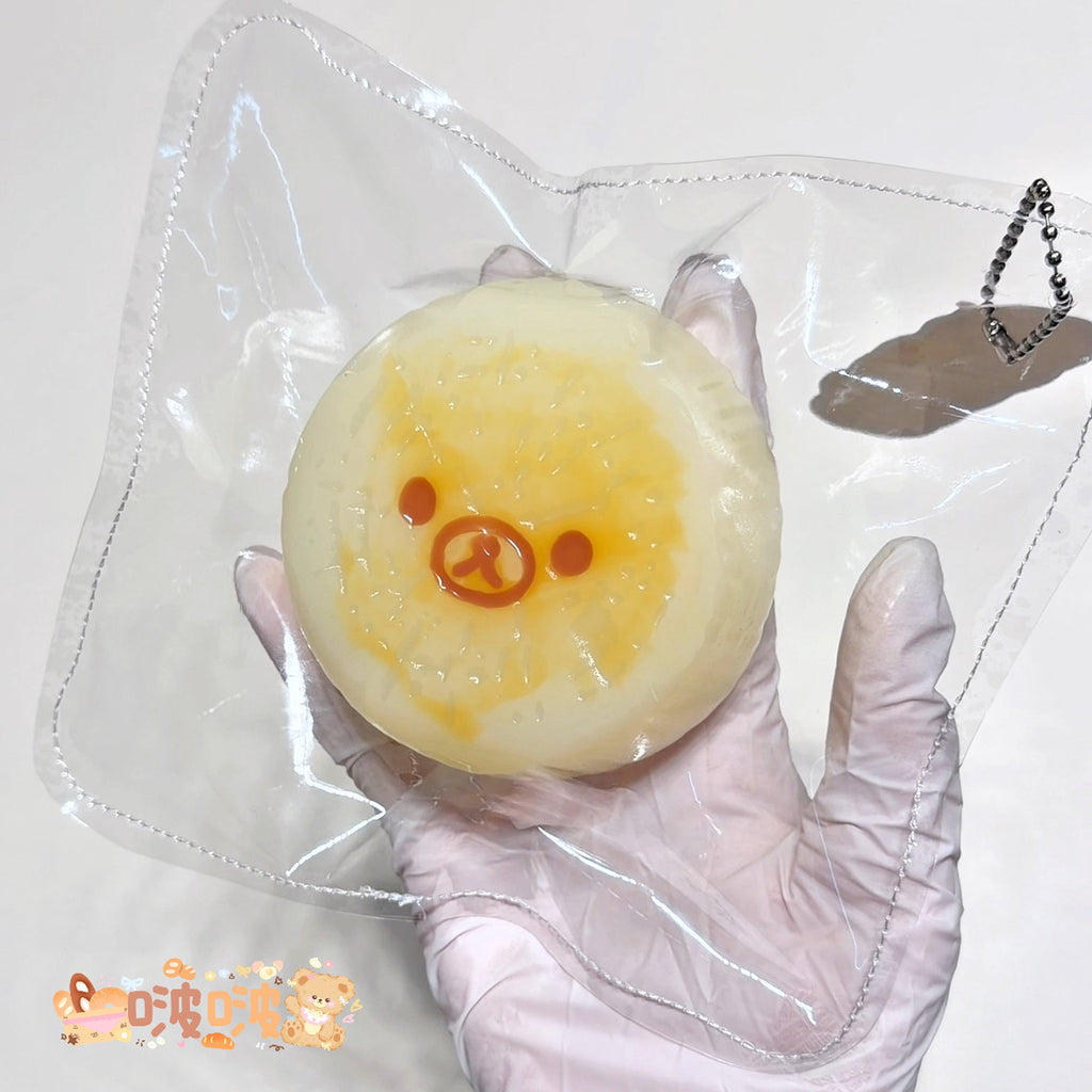 Cute Bear Face Sliced Daikon Radish Taba Squishy - Stress Relief Fidget Toy