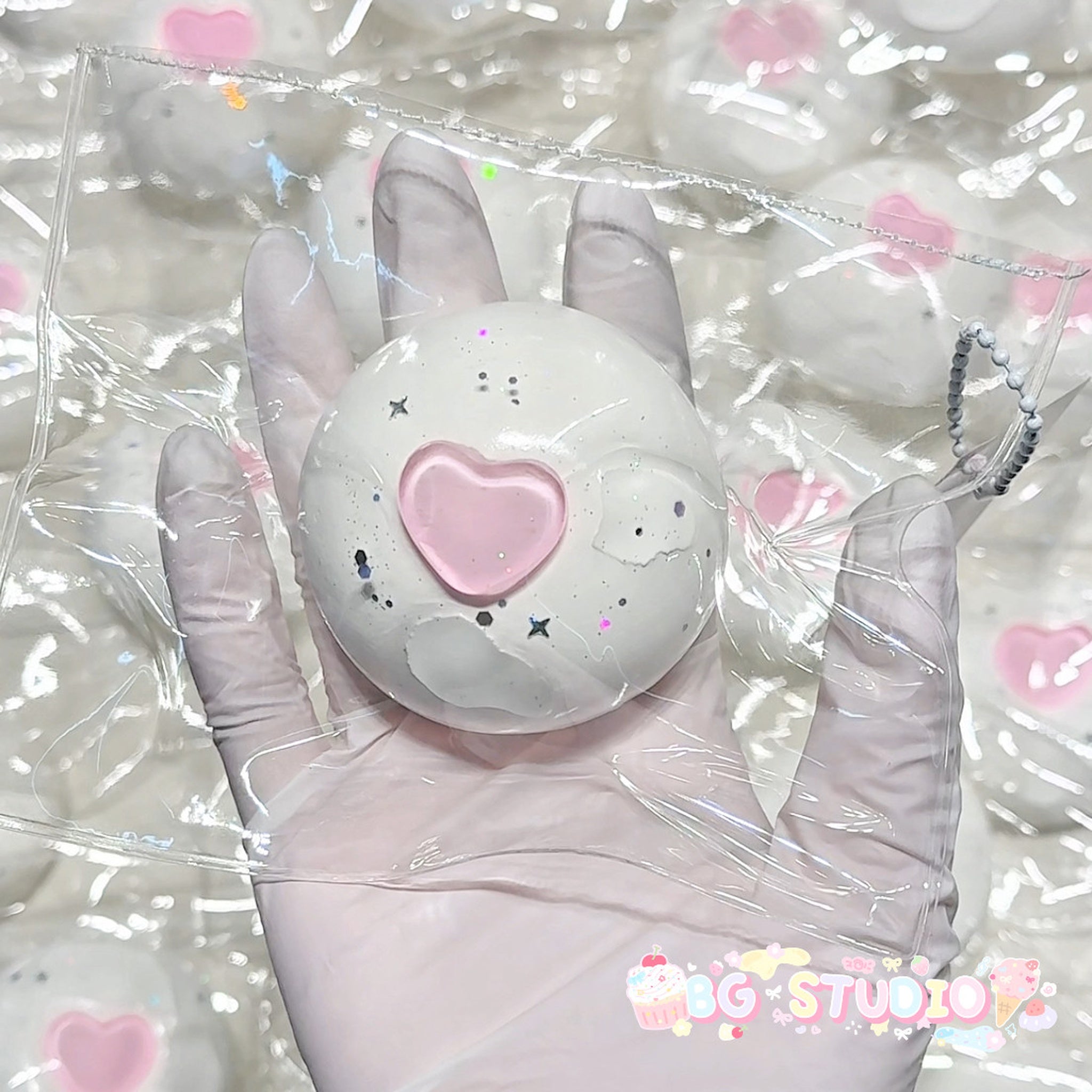 Sparkling Sweet Heart Mochi Taba Squishy