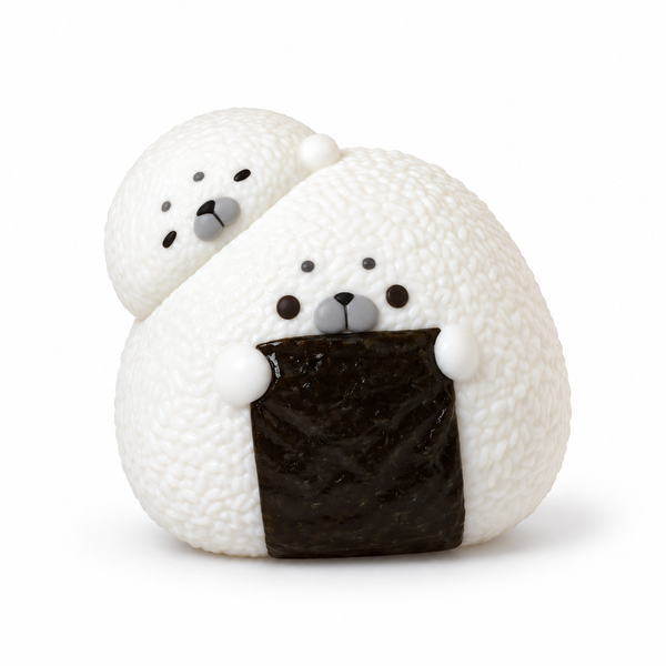 Kawaii Bear and Seal Onigiri Rice Ball Taba Squishy Fidget Toy Secondary image