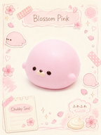 Blossom Pink Chubby Seal Slowrising Squishy Toy
