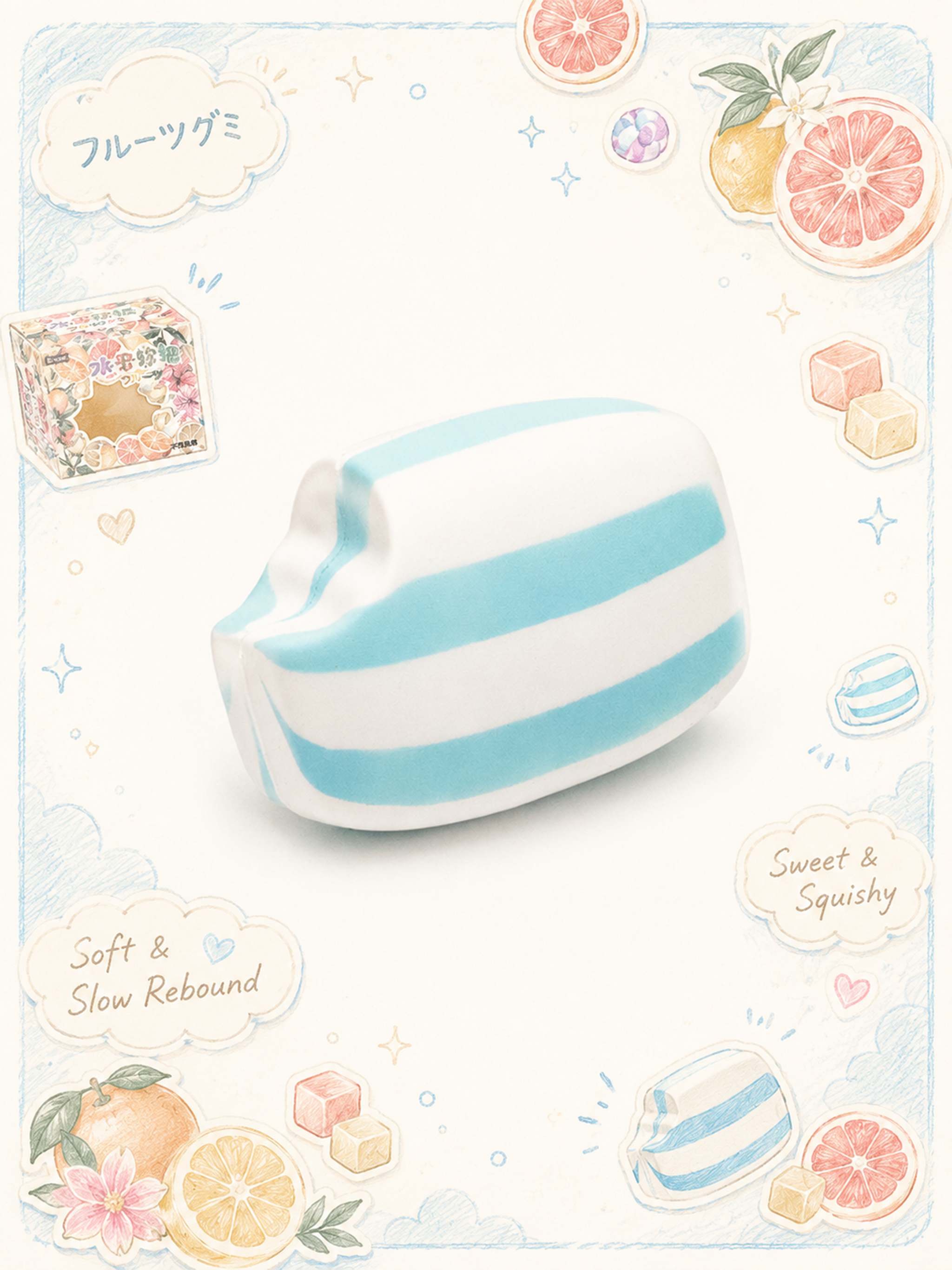 Ocean Breeze Slowrising Striped Gummy Candy Main image