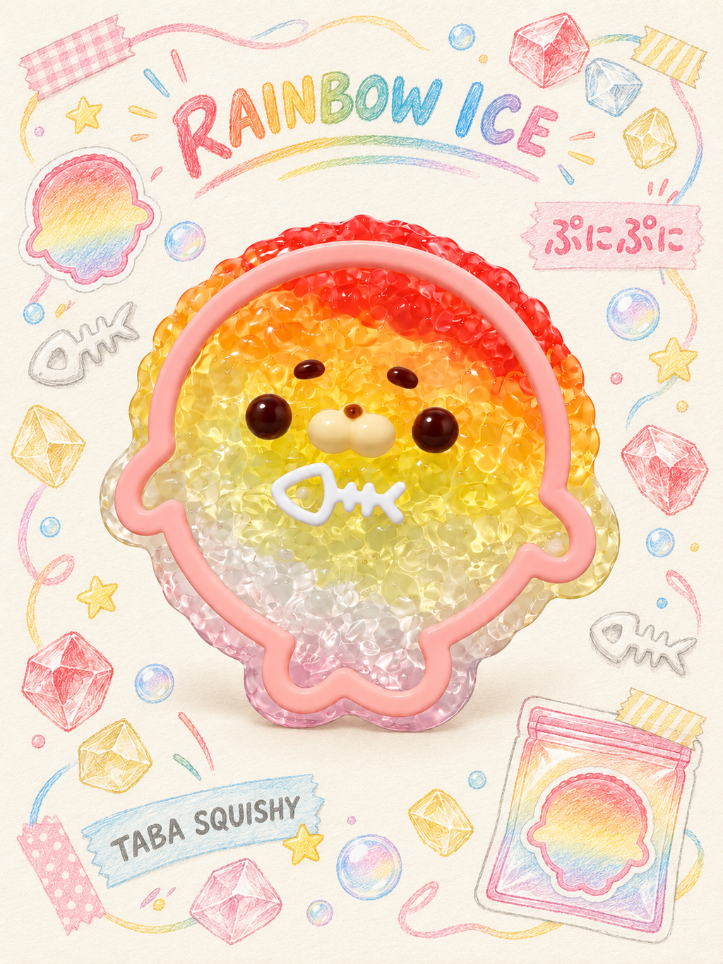 Rainbow Seal Water Bead Taba Squishy Fidget Toy