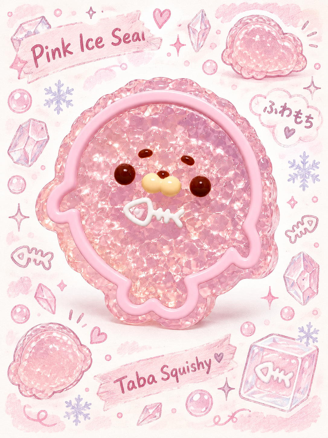 Glittering Crystal Seal Taba Squishy Sensory Fidget Toy
