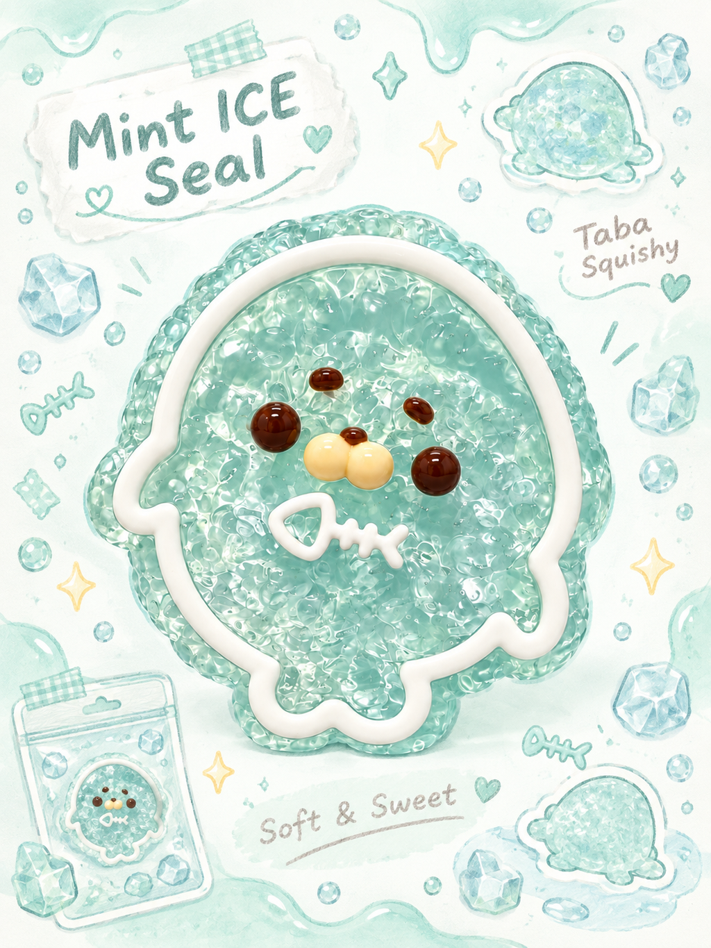 Crystal Jelly Seal Taba Squishy Stress Relief Toy