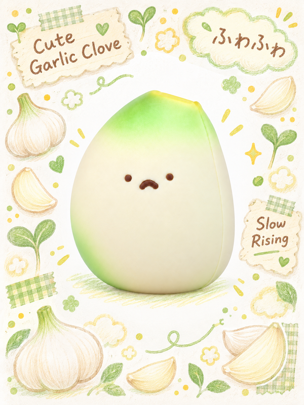 Adorable Sprouting Garlic Clove Slowrising Squishy Toy Huvudsaklig produktbild