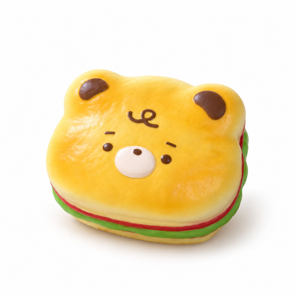 Adorable Bear Burger Buns Slowrising Squeeze Toy Sekundär produktbild