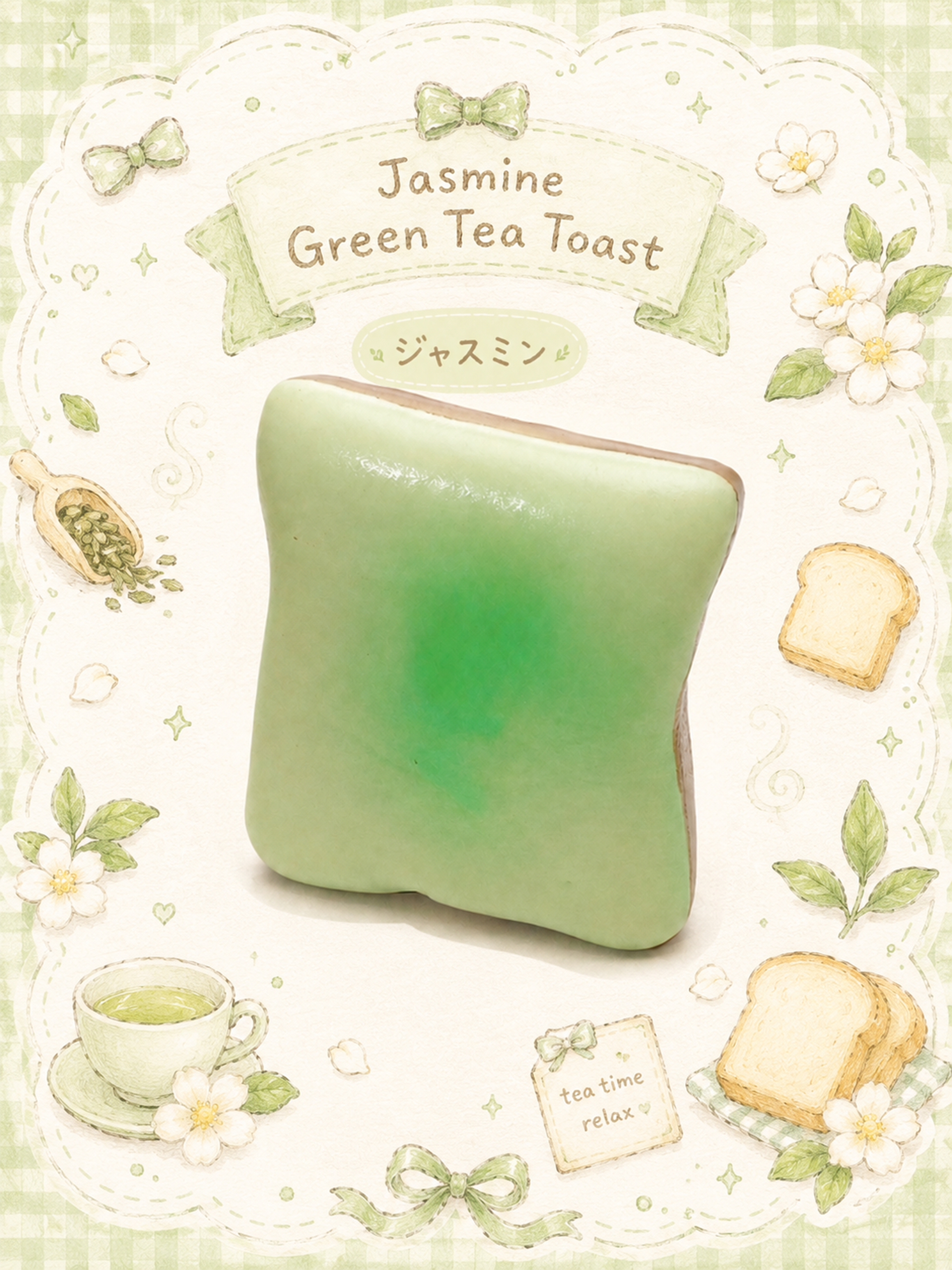 Fluffy Jasmine Matcha Slowrising Toast Squishy