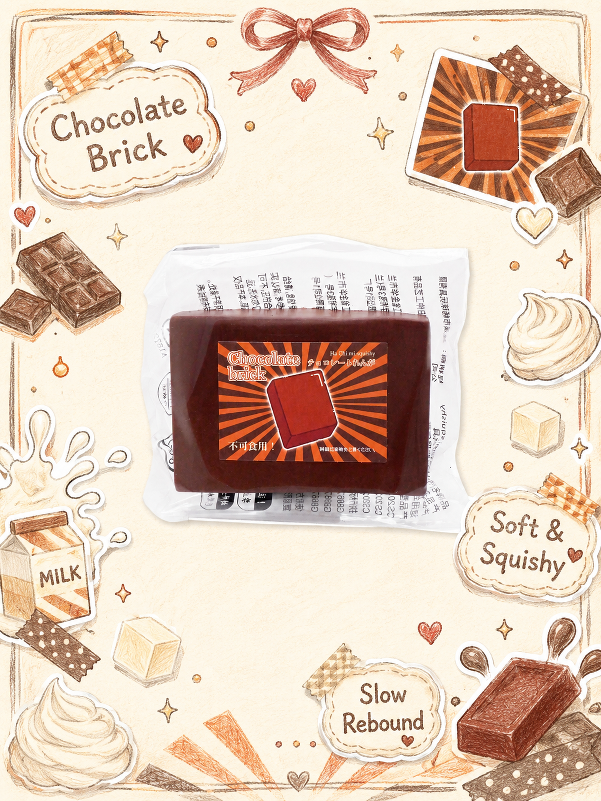 Rich Creamy Chocolate Brick Slowrising Squishy Toy Main image