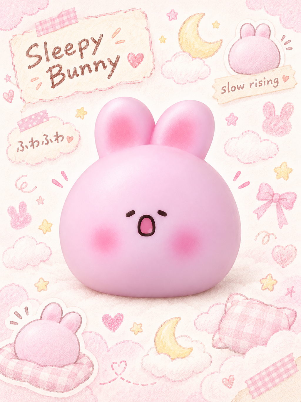 CuddleCloud Sleepy Bunny Slowrising Squishy Toy