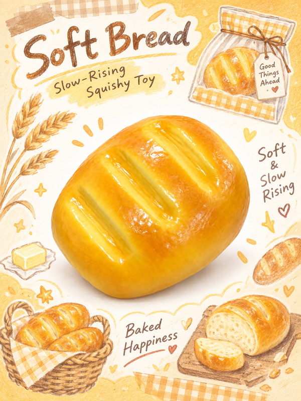 Artisan Pretzel Bread Loaf Slowrising Squishy Toy Huvudsaklig produktbild