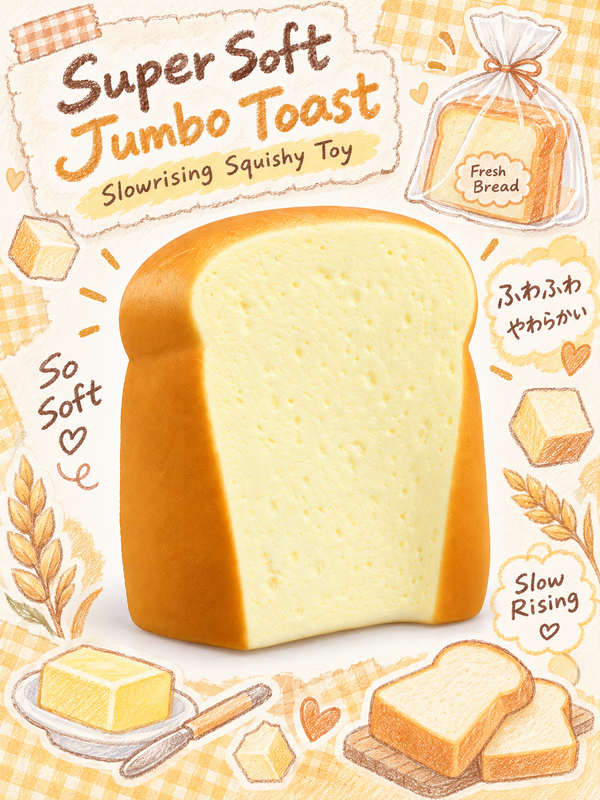 Jumbo Cloud-Soft Slowrising Bread Slice Squishy Toy Huvudsaklig produktbild