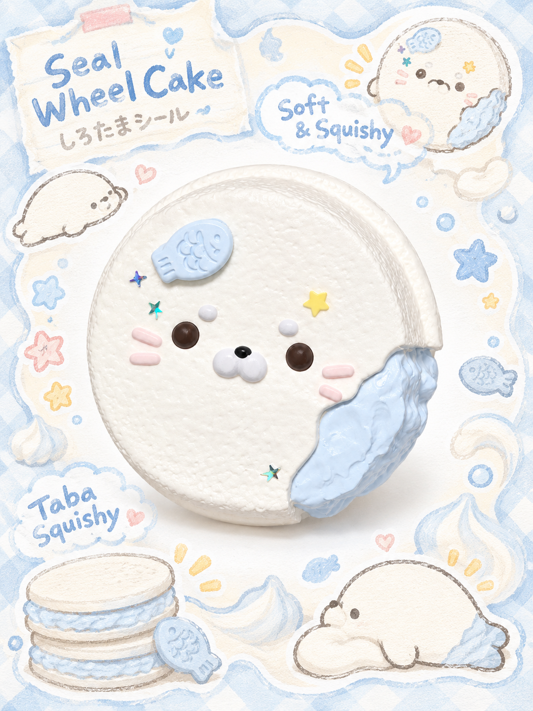 Adorable Seal Macaron Taba Squishy Stress Relief Fidget Toy