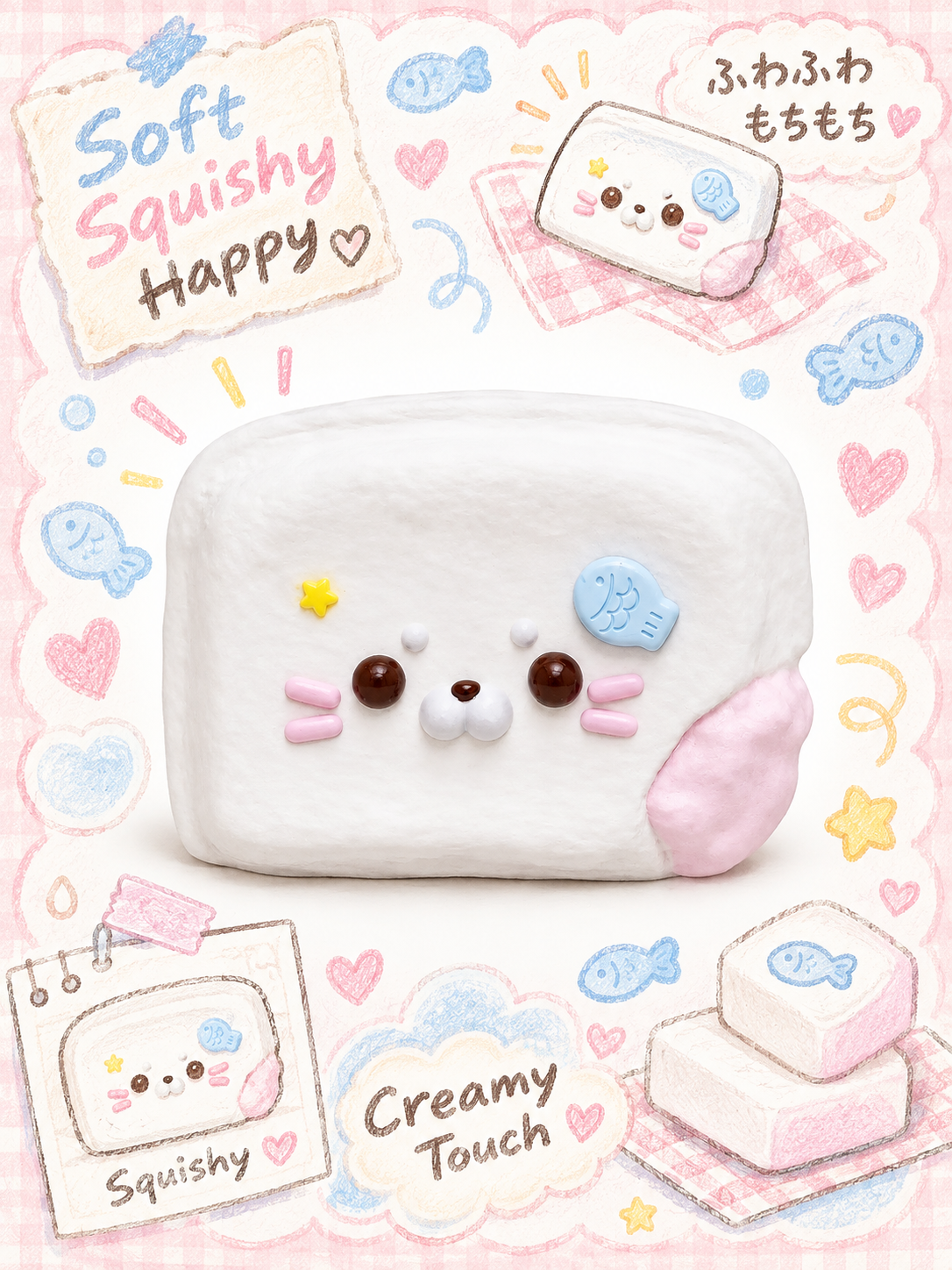 Adorable Seal Cookie Bar Taba Squishy Stress Toy