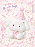 Adorable Party Hat Bunny Taba Squishy Stress Relief Toy