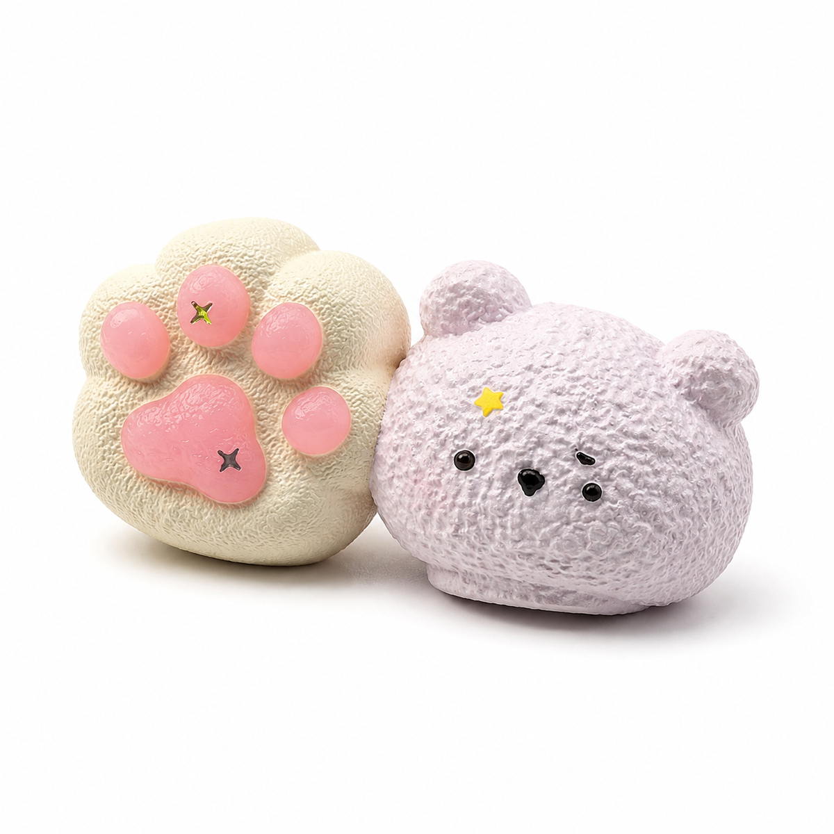 Adorable Bunny and Kitty Paw Duo Taba Squishy Charm