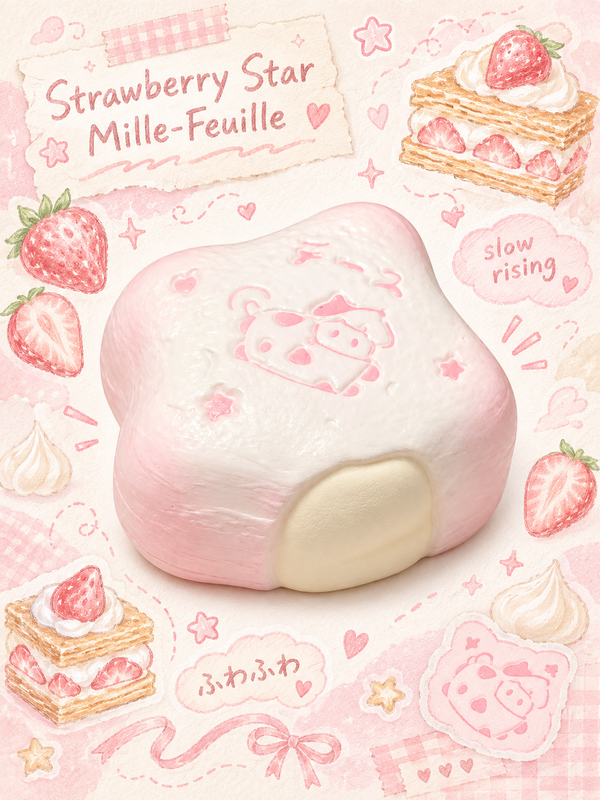 Moozy Dreamy Strawberry Star Cream Pastry Slowrising Squishy Huvudsaklig produktbild