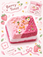 Starry Garden Floral Berry Toast Taba Squishy