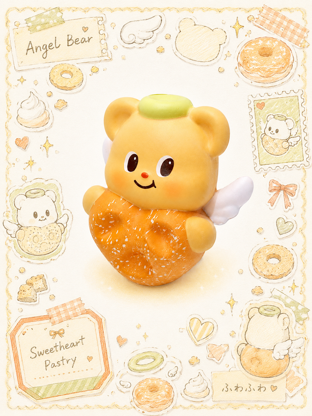 Angel Bear Sweetheart Pastry Slowrising Squishy