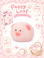 Chubby Pink Puppy Loaf Slowrising Squeeze Toy