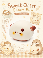 Sweet Otter Cream Bun Slowrising Squishy