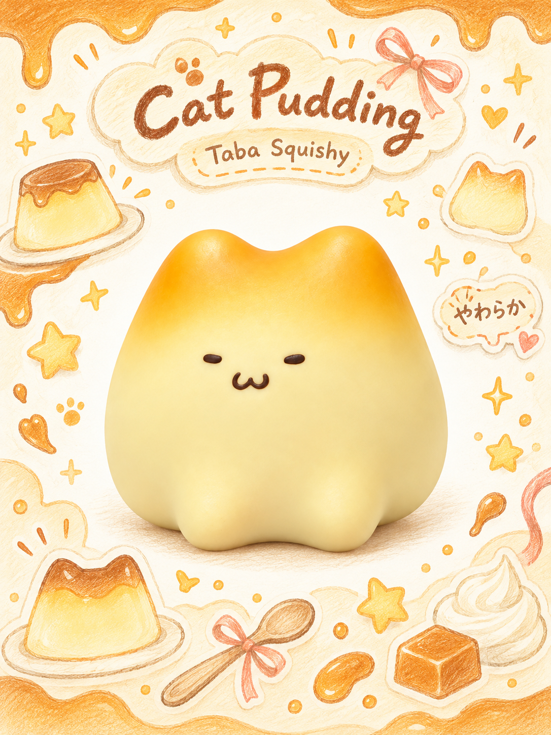 Jiggly Cat Pudding Slowrising Squishy Toy