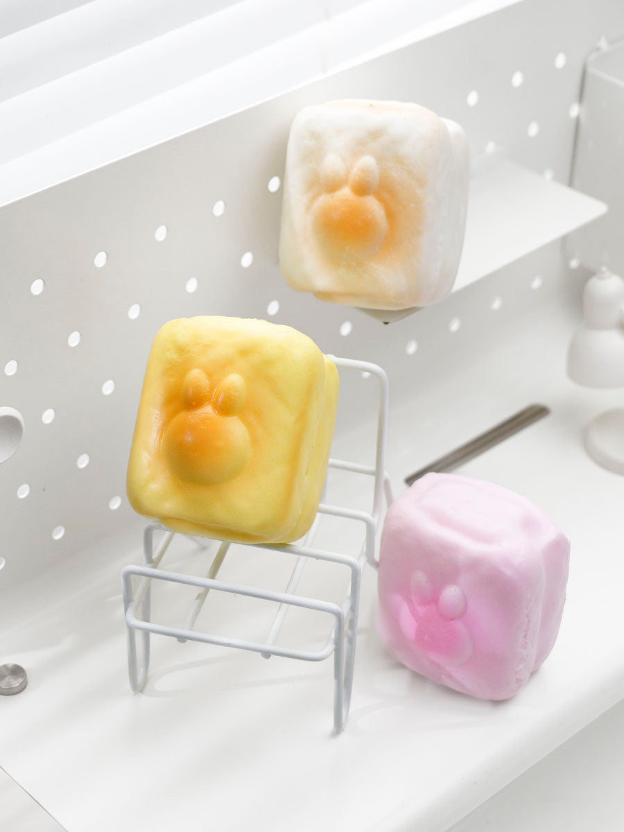 Cozy Bunny Paw-Print Quilt Slowrising Squishy Cube (Random Colors)