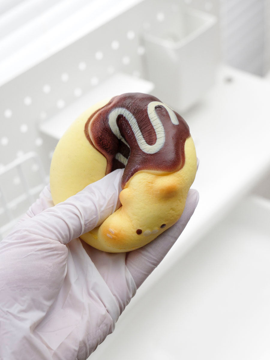 Kawaii Dango Cat Squishy with Chocolate Drizzle
