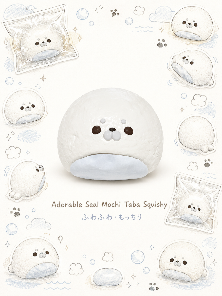 Adorable Seal Mochi Taba Squishy - Cute Stress Relief Fidget Toy
