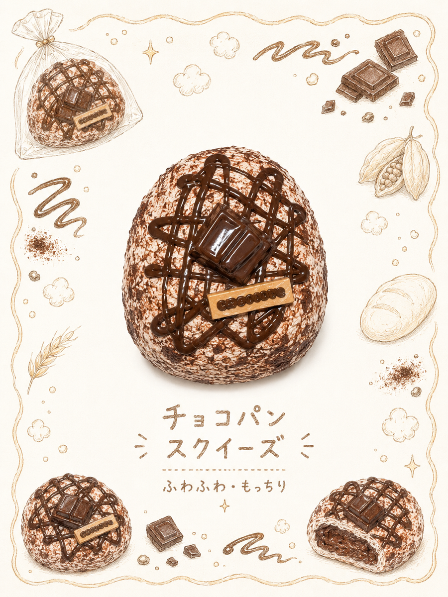 Chocolate Lava Drizzle Bread Taba Squishy | Realistic Food Stress Relief Toy