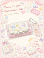 Pastel Confetti Marshmallow Bar Taba Squishy Fidget Toy